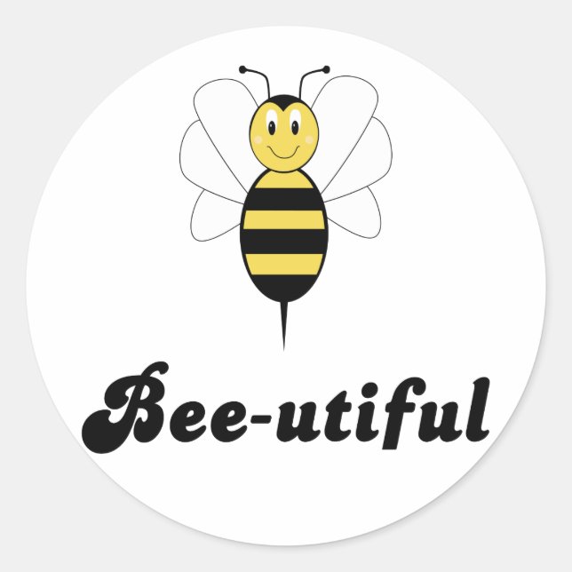 Smiling Bumble Bee Bee-utiful Sticker (Front)