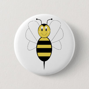 Smiling Bumble Bee Button