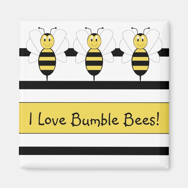 Smiling Bumble Bee Customisable Magnet (Front)
