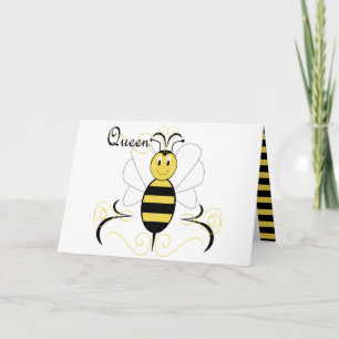 Smiling Bumble Bee Queen Bee Greeting Card