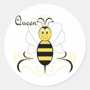 Smiling Bumble Bee Queen Bee Sticker