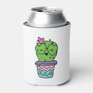 Smiling Cactus Art Valentines Art Valentines Drawi Can Cooler