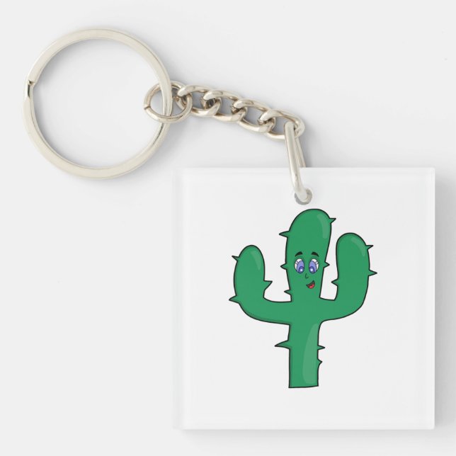 Smiling Cactus Key Ring (Front)