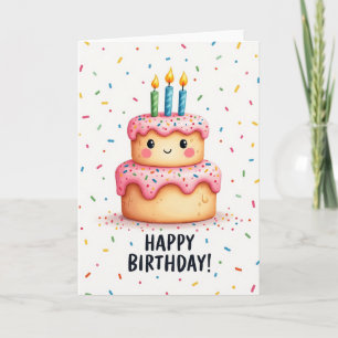 Smiling Cake Birthday Card