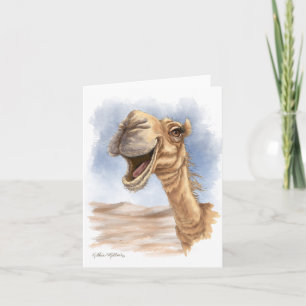 Smiling Camel Watercolor Cartoon Card