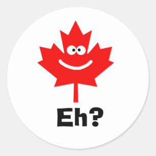 Smiling Canadian Maple Leaf Eh? Sticker