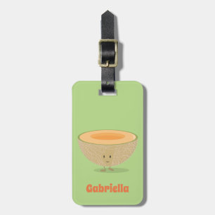 Smiling Cantaloupe Drawing Luggage Tag