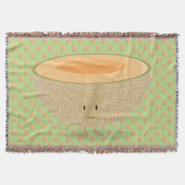 Smiling Cantaloupe Throw Blanket (Front)