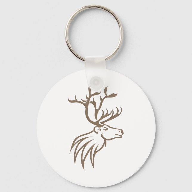 Smiling Caribou Deer Key Ring (Front)