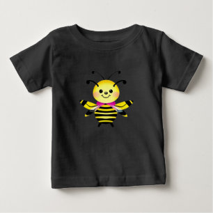 Smiling Cartoon Bee Character Baby T-Shirt