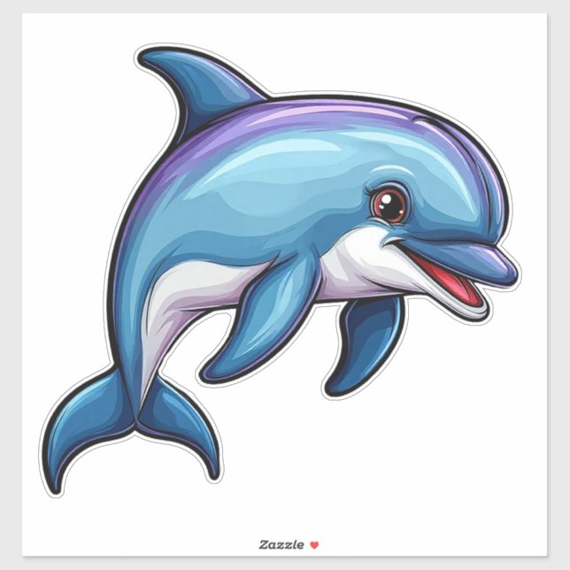 Smiling Cartoon Dolphin (Sheet)