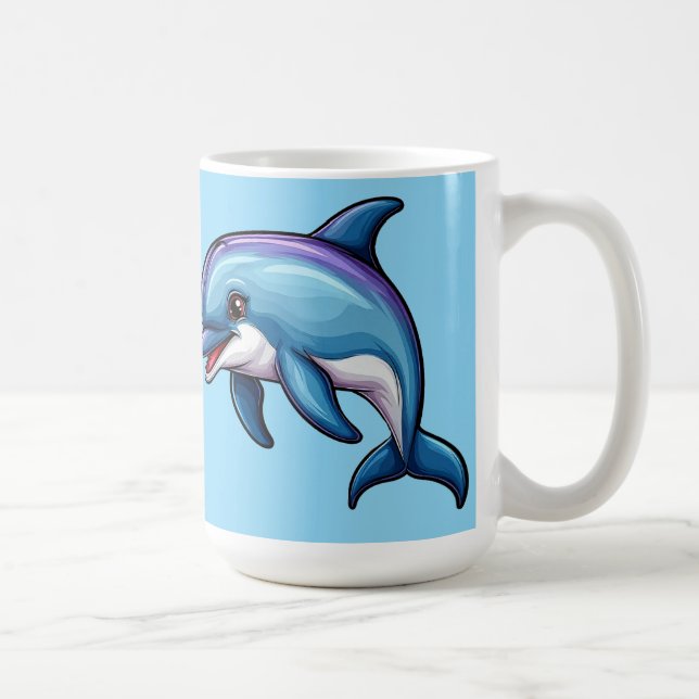 Smiling Cartoon Dolphin Coffee Mug (Right)