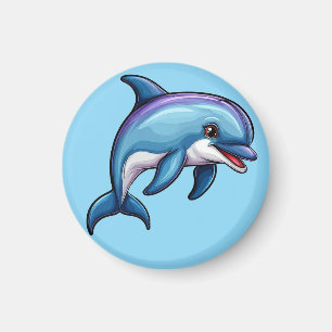Smiling Cartoon Dolphin Magnet