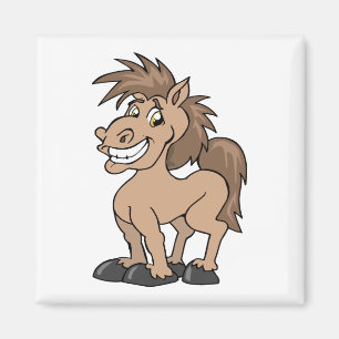 Smiling Cartoon Pony Silly Horse Magnet