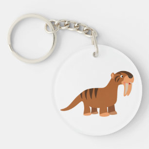 Smiling Cartoon Thylacosmilus Acrylic Keychain