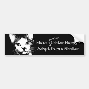 Smiling Cat Adopt from a Shelter Bumper Sticker