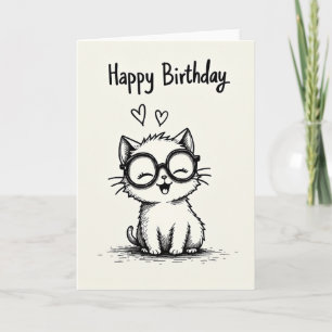 Smiling Cat Birthday Card