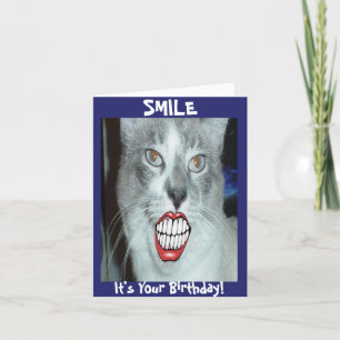 Smiling Cat Birthday Card