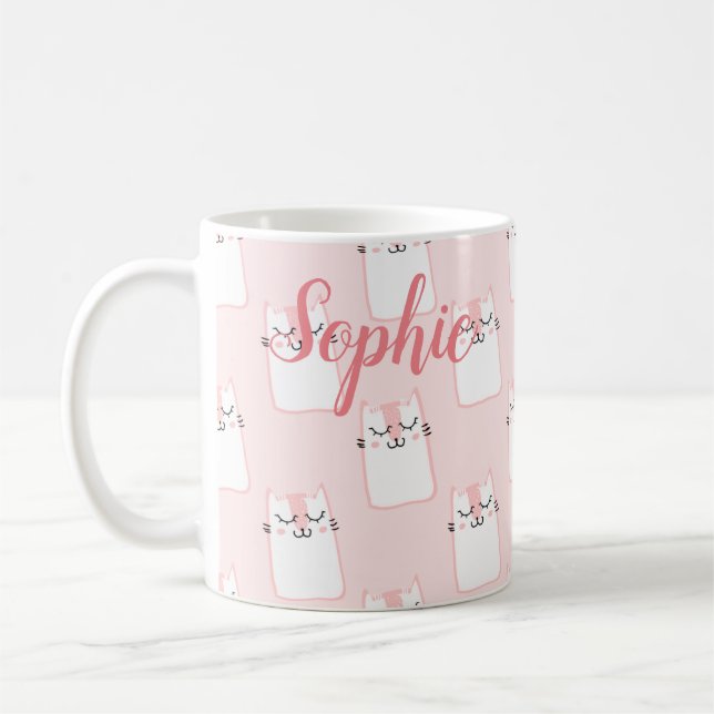 Smiling Cat Coffee Mug (Left)