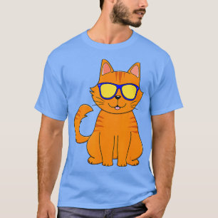 Smiling Cat Dad Funny Kitty Pet Kids Cool Shades W T-Shirt