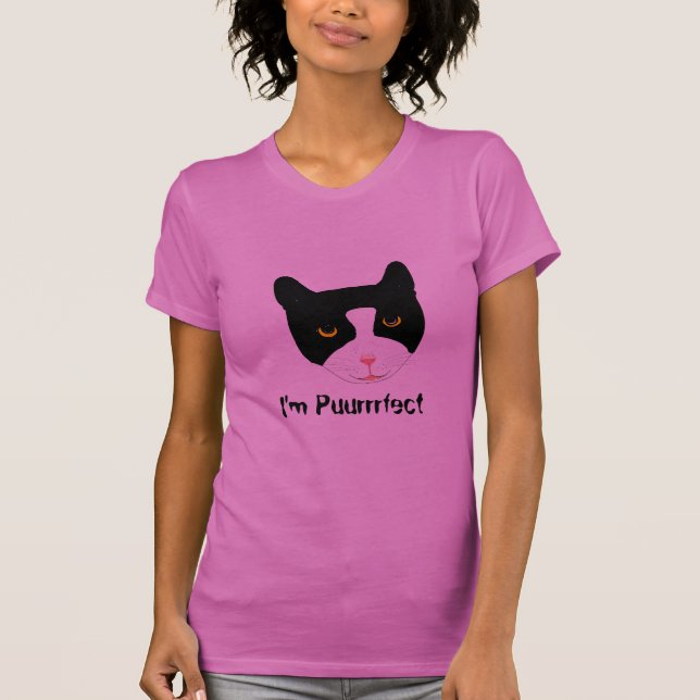 Smiling Cat Face Tshirts hers (Front)