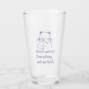 smiling cat Glass Cup