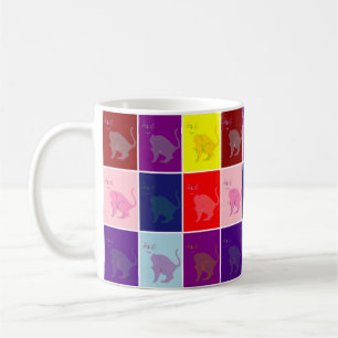 Smiling cat pop art coffee mug
