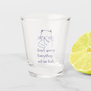 smiling cat Shot glass