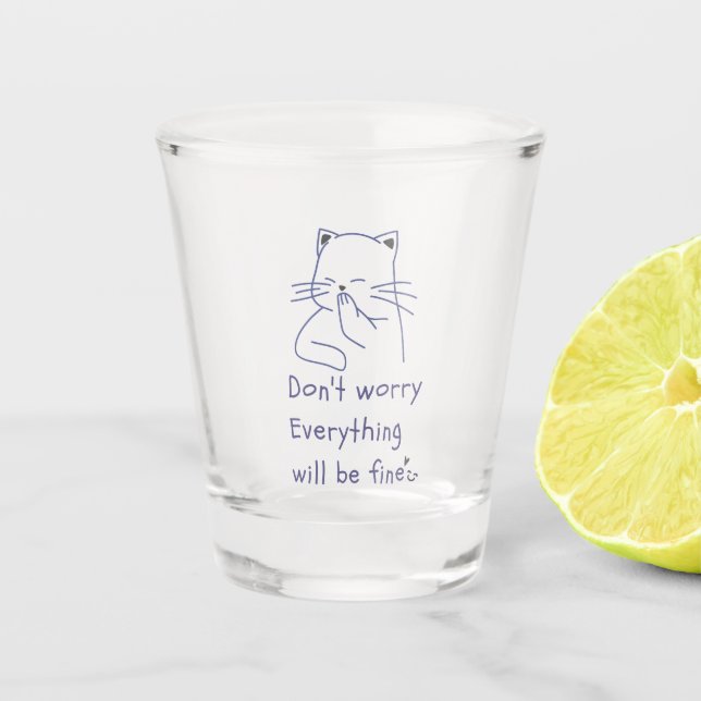 smiling cat Shot glass (Front)