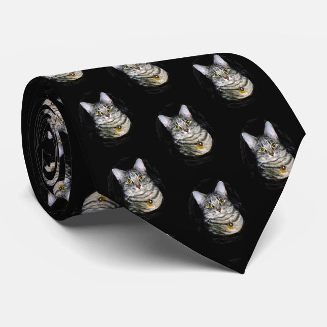 Smiling Cat Tie (Rolled)