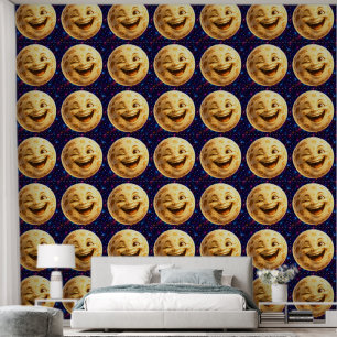 Smiling cheeky winking moon luxury wallpaper