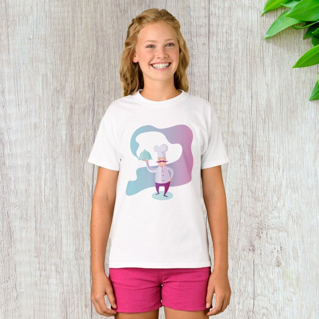 Smiling Chef with Moustache and Serving Tray  T-Shirt (Creator Uploaded)