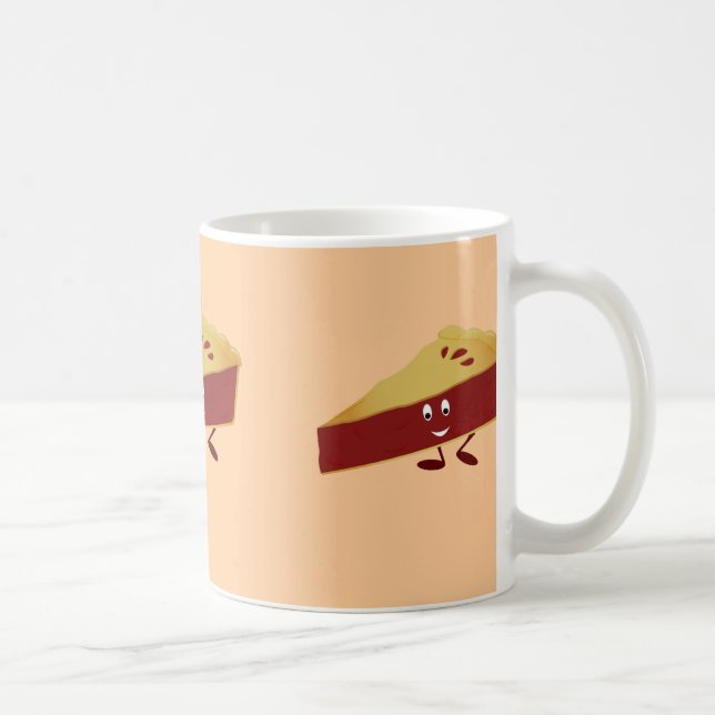 Smiling cherry pie slice coffee mug (Right)