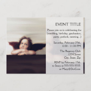 Smiling Cherub Angel Boy Invitation