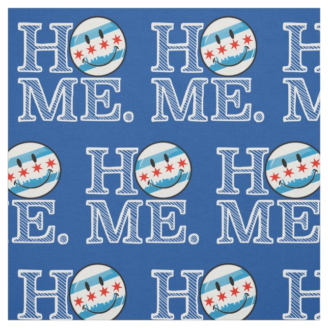 Smiling Chicago Flag Housewarmer Fabric (Swatch)