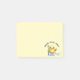 Smiling Chick with Dental Slogan Post-it Notes