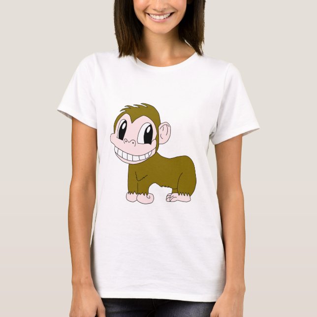 Smiling Chimpanzee Woman T-Shirt (Front)