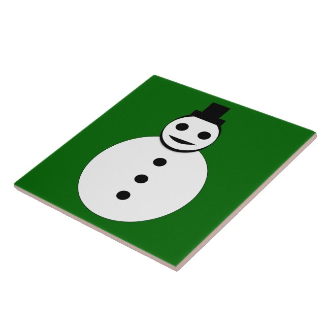 Smiling Chridtmas Snowman Tile (Side)