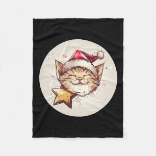 Smiling Christmas Cat Costume For Adults And Kids  Fleece Blanket