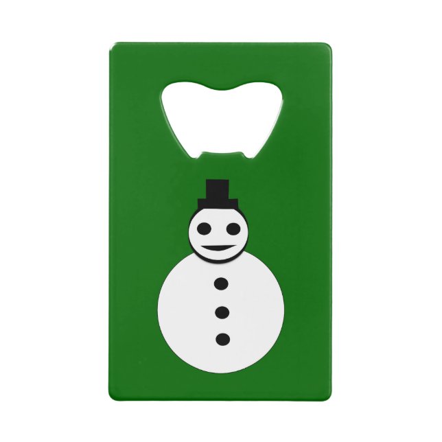 Smiling Christmas Snowman Bottle Opener (Front)