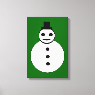 Smiling Christmas Snowman Canvas Print