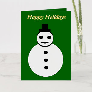 Smiling Christmas Snowman Custom Foil Greeting Card