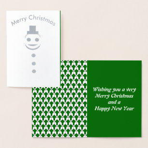 Smiling Christmas Snowman Foil Card