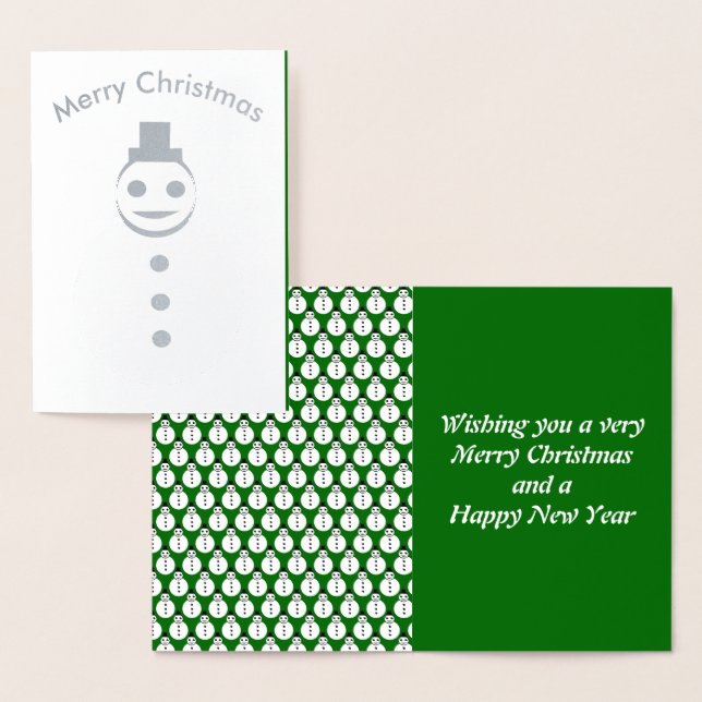 Smiling Christmas Snowman Foil Card (Display)