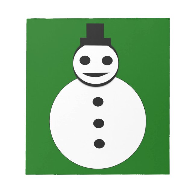 Smiling Christmas Snowman Notepad (Front)