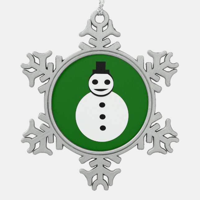 Smiling Christmas Snowman Ornament (Front)
