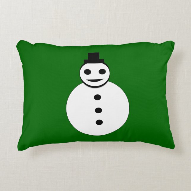 Smiling Christmas Snowman Pillow (Front)