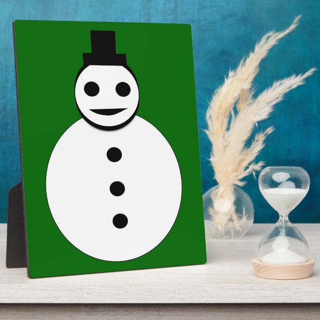 Smiling Christmas Snowman Plaque (Side)