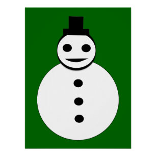 Smiling Christmas Snowman Poster