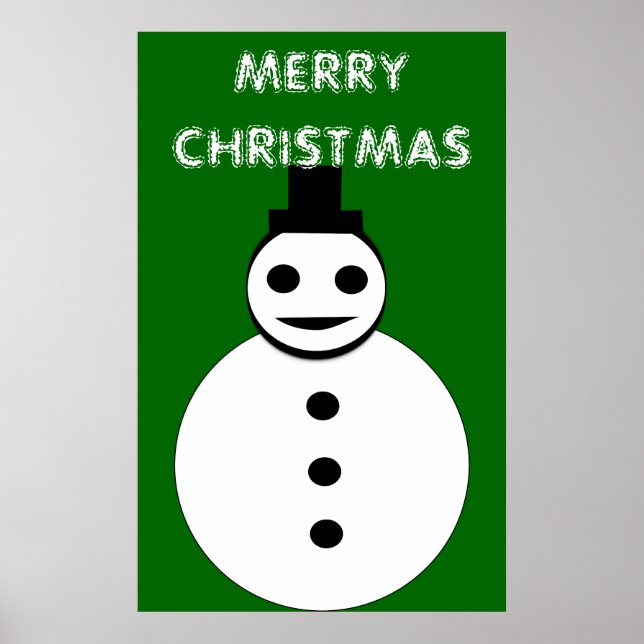 Smiling Christmas Snowman Poster (Front)